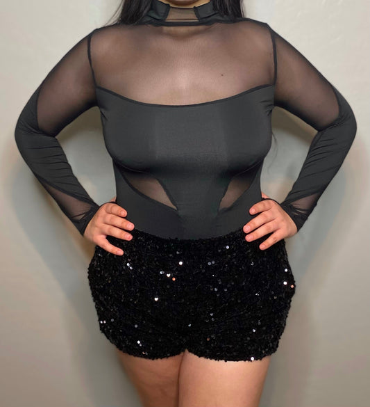 Black Mesh Bodysuit